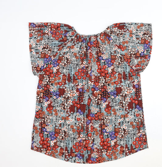 Womens UK Size L Preworn Multicoloured Basic Blouse