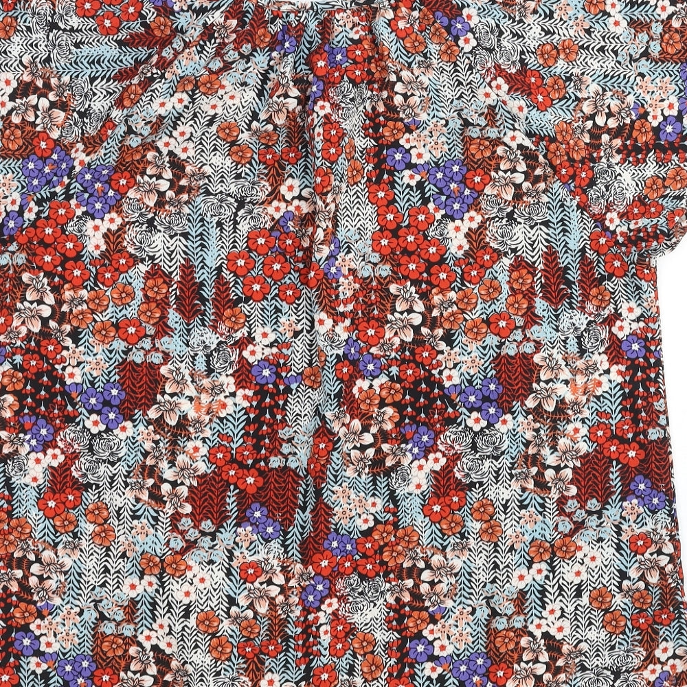 Womens UK Size L Preworn Multicoloured Basic Blouse