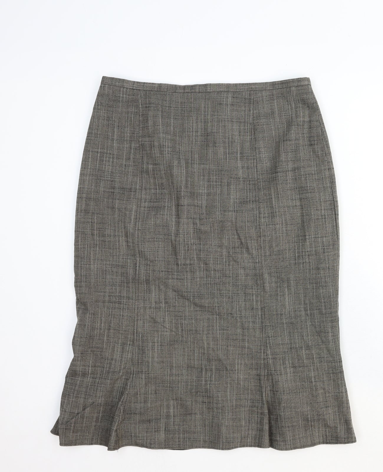 Autonomy Womens Grey Cotton A-Line Skirt Size 14 Zip