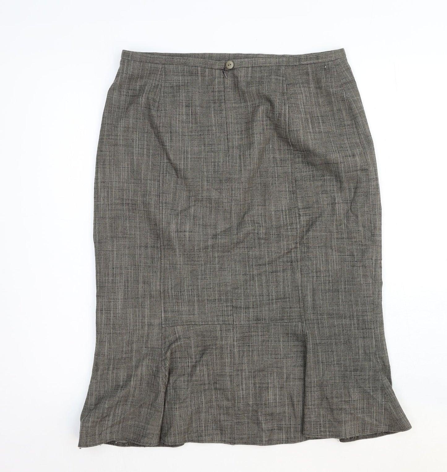Autonomy Womens Grey Cotton A-Line Skirt Size 14 Zip