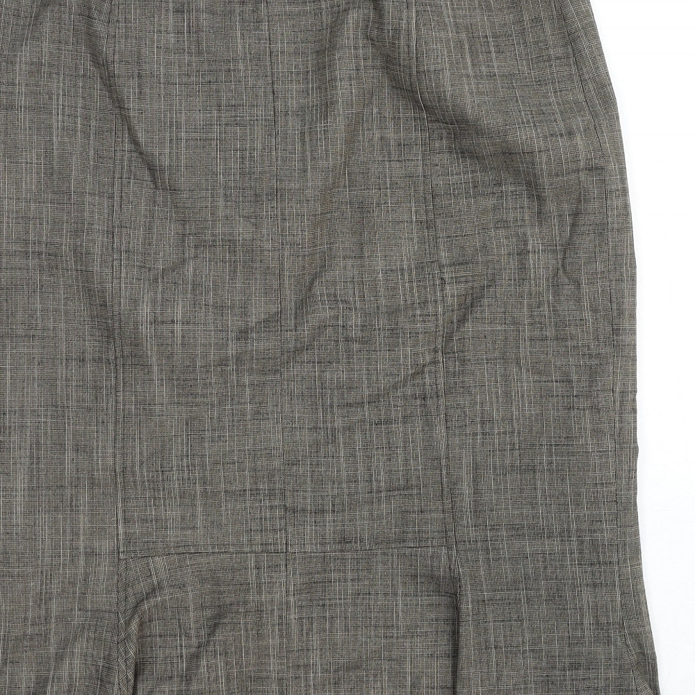 Autonomy Womens Grey Cotton A-Line Skirt Size 14 Zip