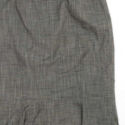 Autonomy Womens Grey Cotton A-Line Skirt Size 14 Zip