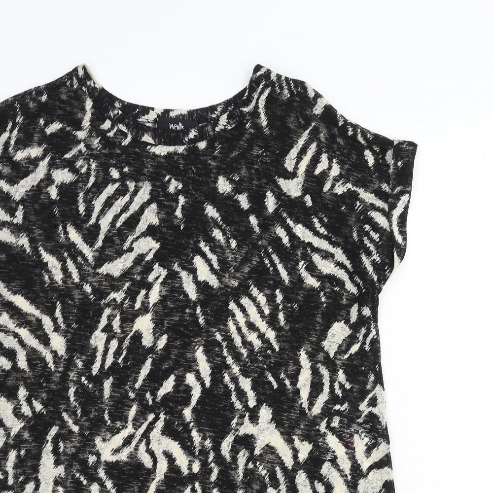Womens UK Size S Wallis Black Basic T-Shirt