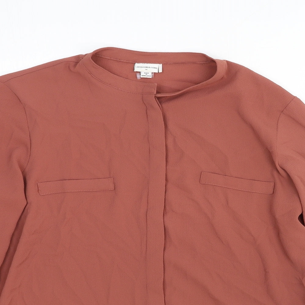 Womens UK Size 8 Jaqueline de Yong Red Basic Button-Up