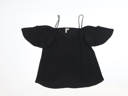Womens UK Size 8 ASOS Black Basic Blouse