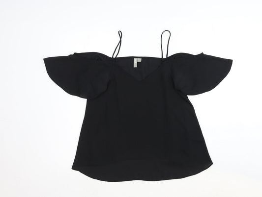 Womens UK Size 8 ASOS Black Basic Blouse