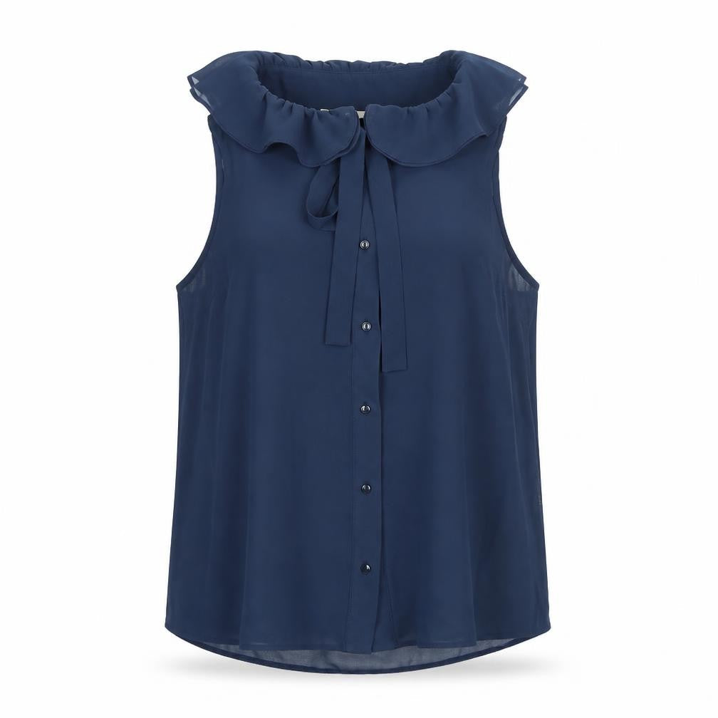 Womens UK Size S Pins & Needles Blue Basic Button-Up