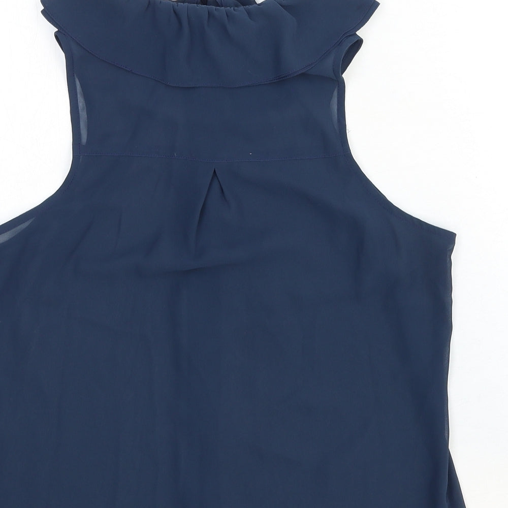 Womens UK Size S Pins & Needles Blue Basic Button-Up