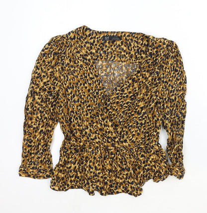 Womens UK Size XS Zara Brown Basic Blouse