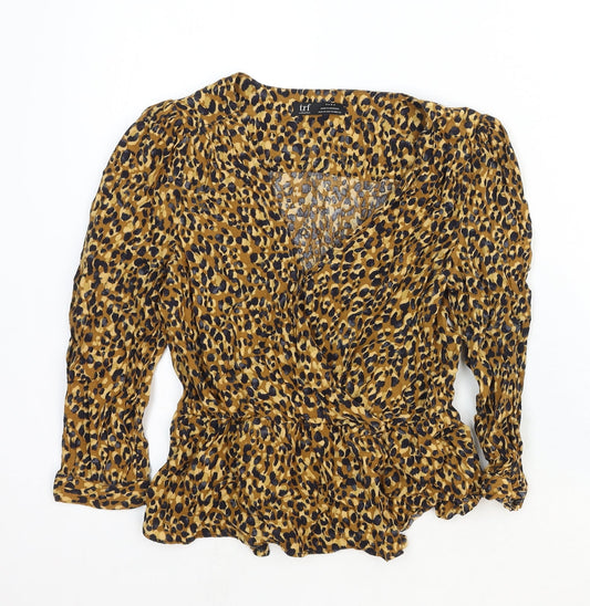 Womens UK Size XS Zara Brown Basic Blouse