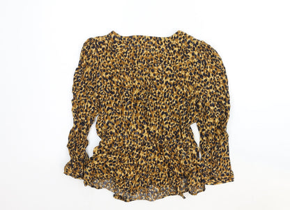 Womens UK Size XS Zara Brown Basic Blouse