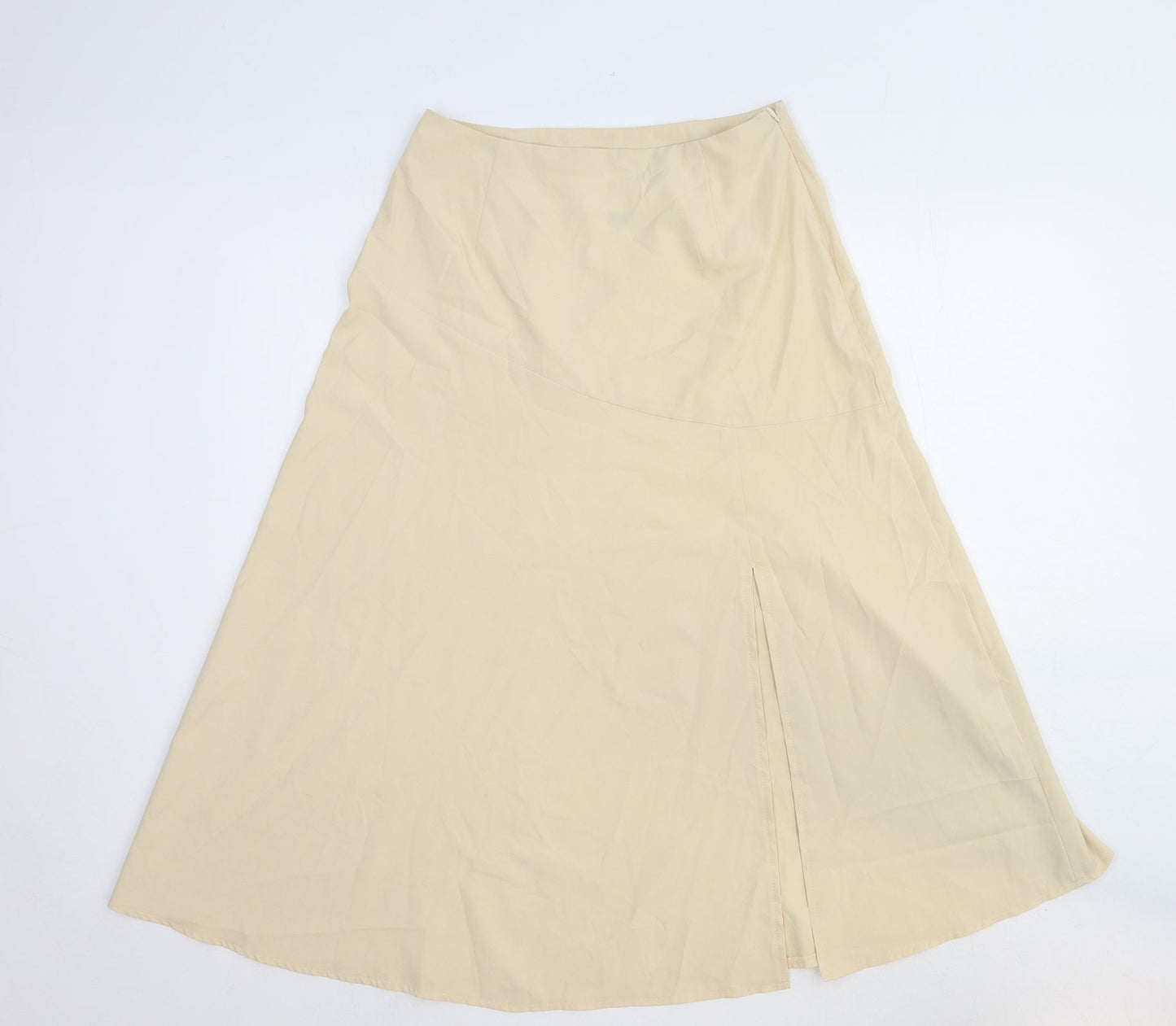 Emery Rose Womens Beige Cotton Swing Skirt Size S Zip