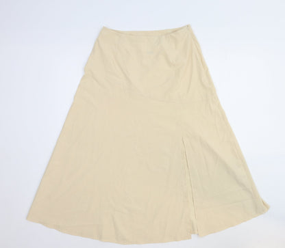Emery Rose Womens Beige Cotton Swing Skirt Size S Zip