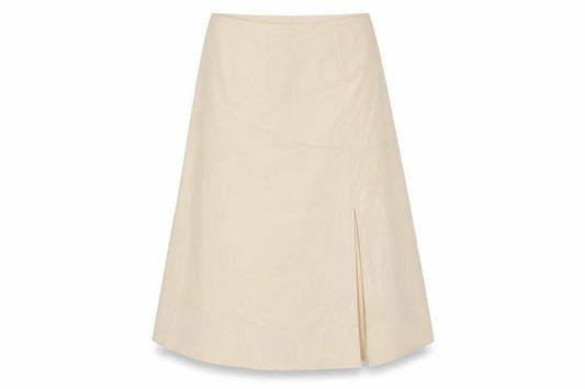 Emery Rose Womens Beige Cotton Swing Skirt Size S Zip
