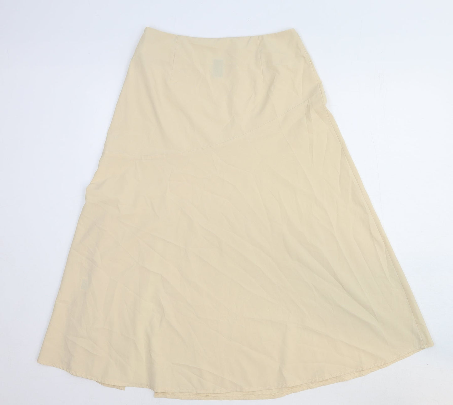Emery Rose Womens Beige Cotton Swing Skirt Size S Zip