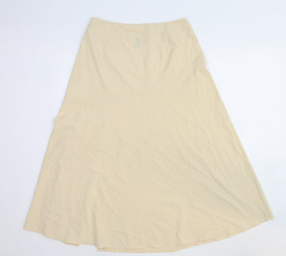 Emery Rose Womens Beige Cotton Swing Skirt Size S Zip
