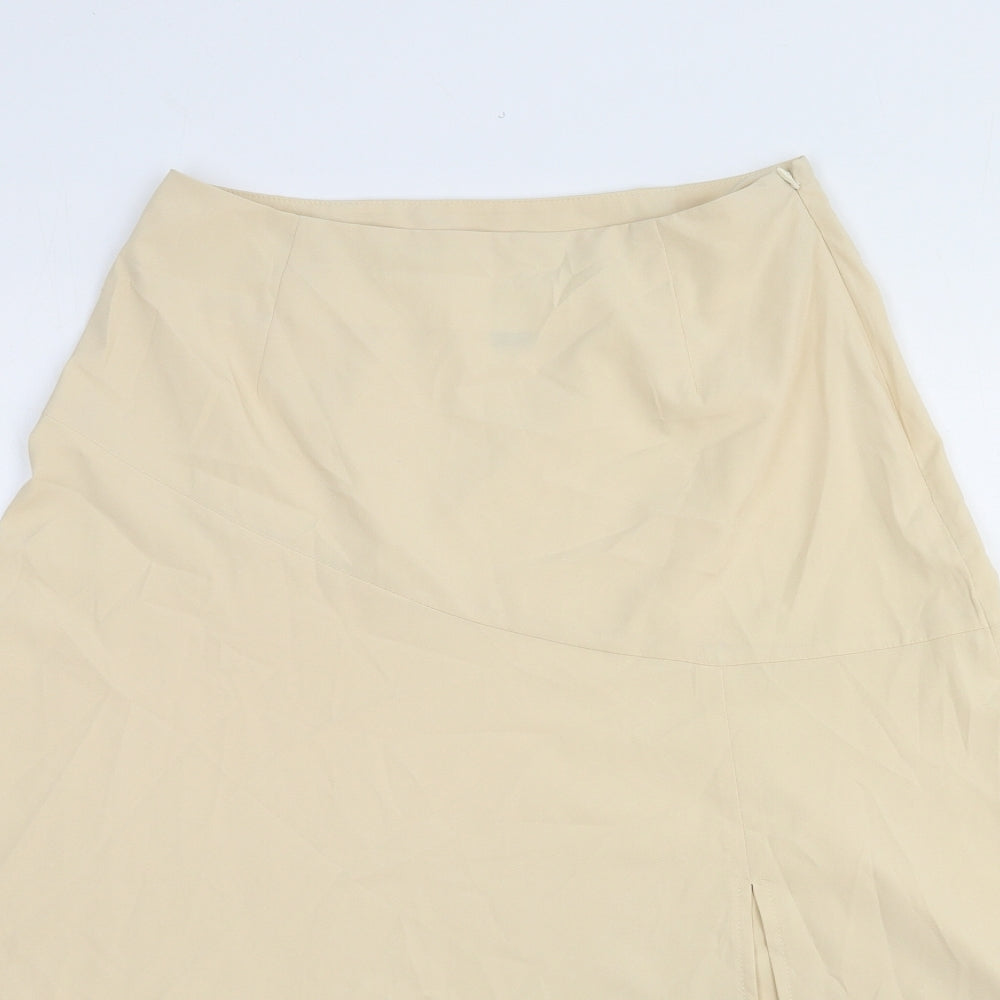 Emery Rose Womens Beige Cotton Swing Skirt Size S Zip