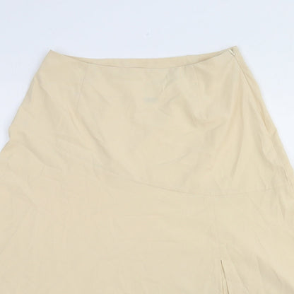 Emery Rose Womens Beige Cotton Swing Skirt Size S Zip