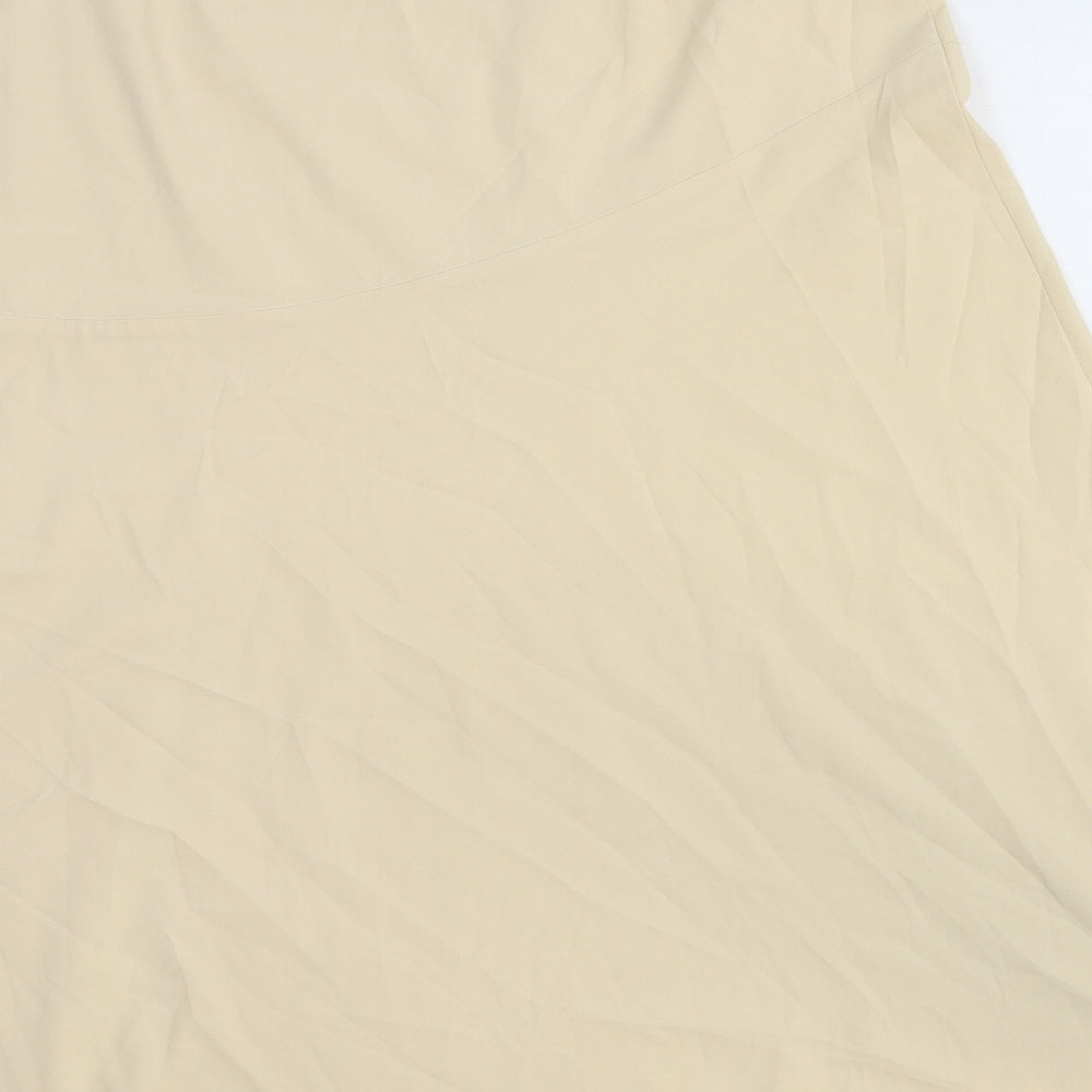 Emery Rose Womens Beige Cotton Swing Skirt Size S Zip