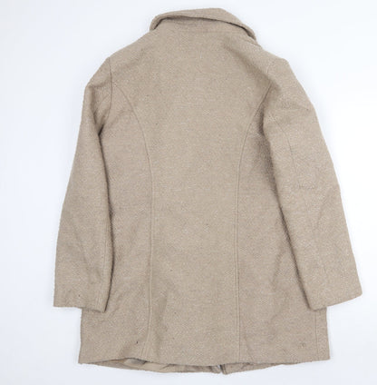 Originals Womens Beige Biker Coat Size 18 Zip