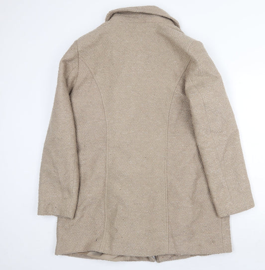 Originals Womens Beige Biker Coat Size 18 Zip