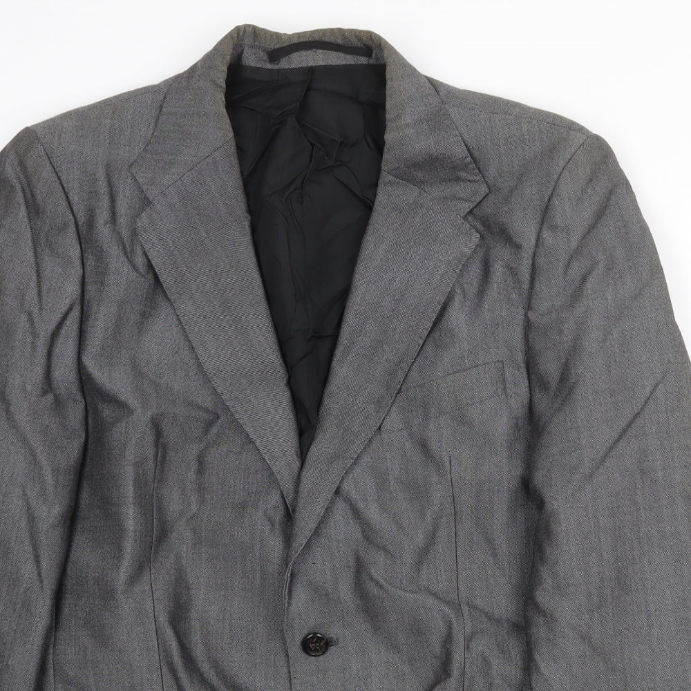 Mens UK Size 36 Trevira Regular Grey Suit Jacket