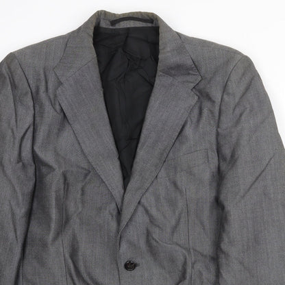 Mens UK Size 36 Trevira Regular Grey Suit Jacket