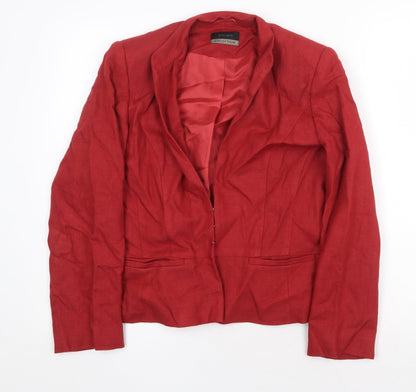 Principles Womens Red Viscose Jacket Blazer Size 12