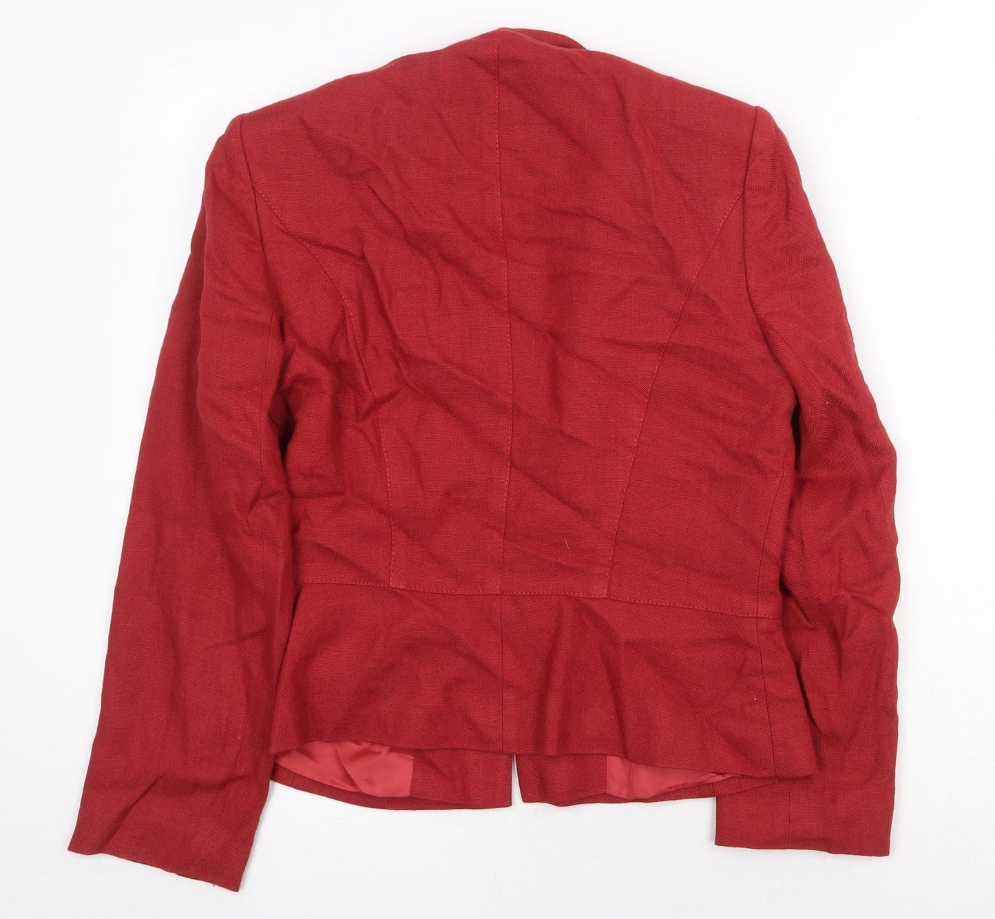 Principles Womens Red Viscose Jacket Blazer Size 12