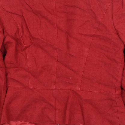 Principles Womens Red Viscose Jacket Blazer Size 12