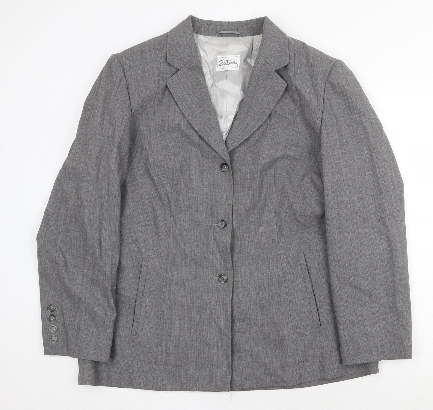 Betty Barclay Womens Grey Wool Jacket Suit Jacket Size L