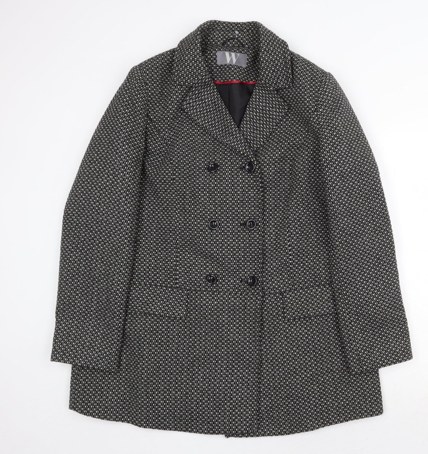 Womens UK Size 10 BHS Black Pea Coat