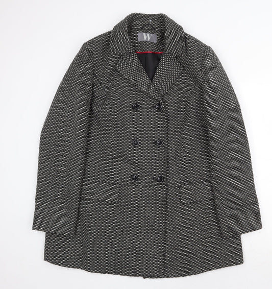 Womens UK Size 10 BHS Black Pea Coat