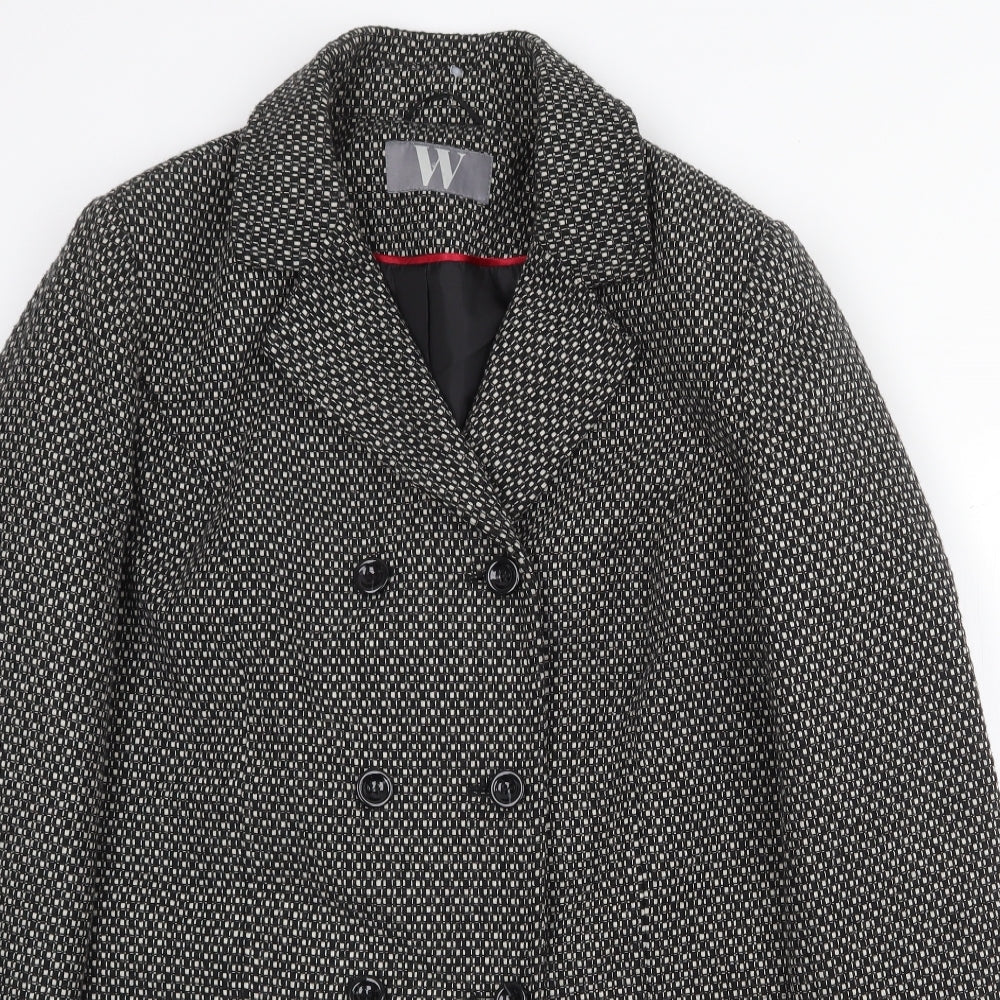 Womens UK Size 10 BHS Black Pea Coat