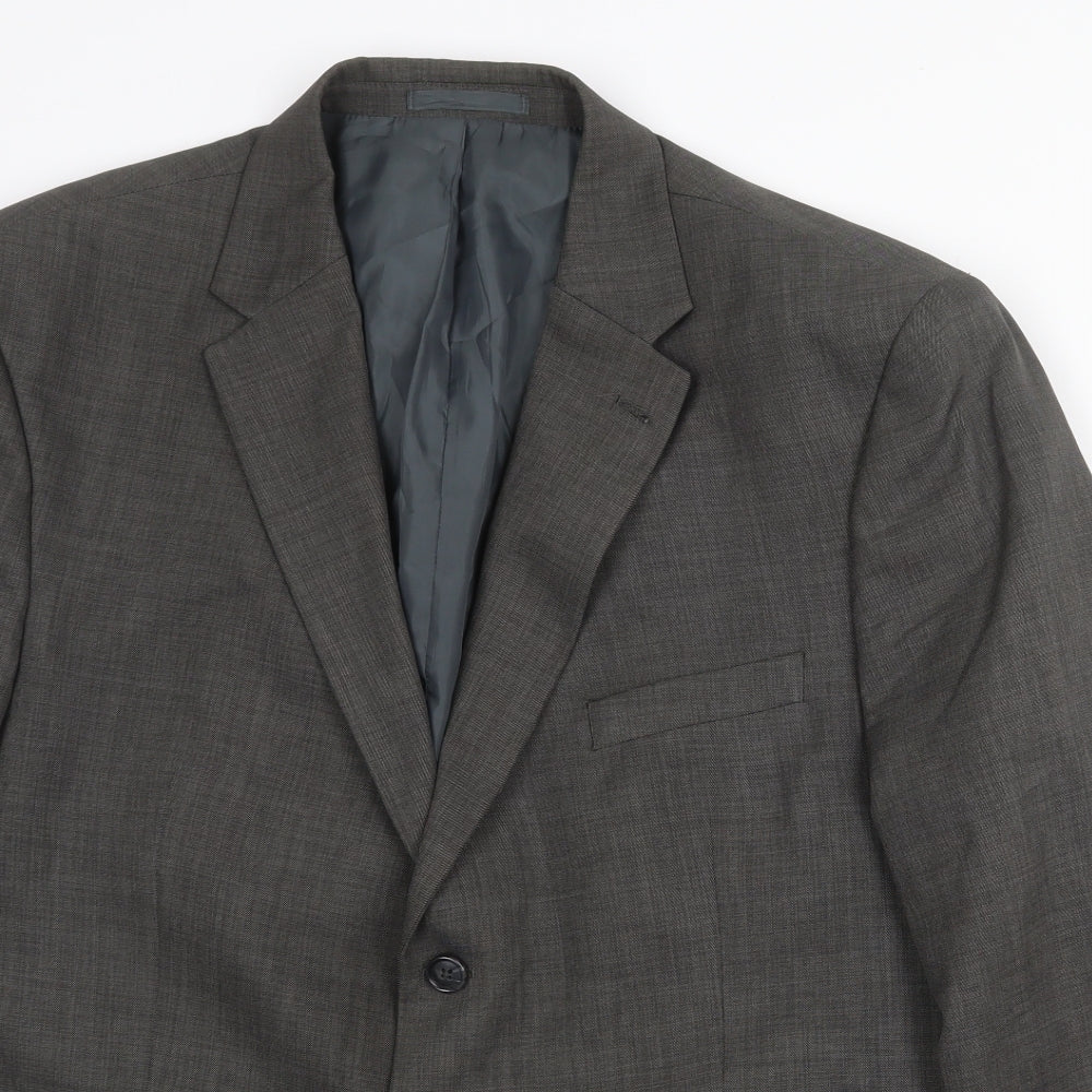 Mens UK Size 46 Preworn Regular Grey Suit Jacket