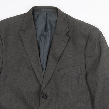 Mens UK Size 46 Preworn Regular Grey Suit Jacket