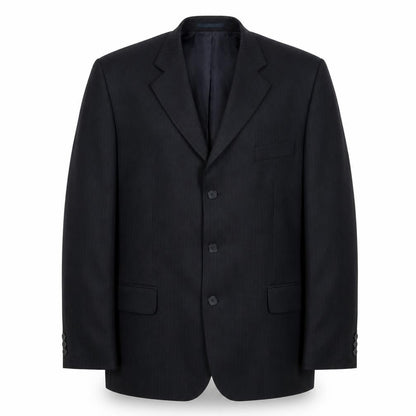 Mens UK Size 46 Pinstripe Regular Black Suit Jacket