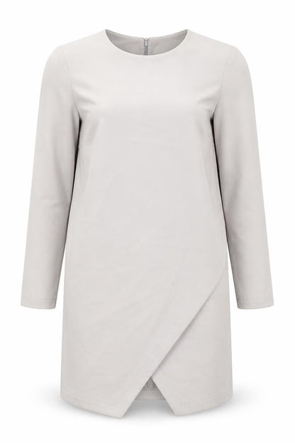 ASOS Womens Grey Polyester Shift Size 10 Round Neck Zip