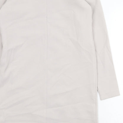 ASOS Womens Grey Polyester Shift Size 10 Round Neck Zip