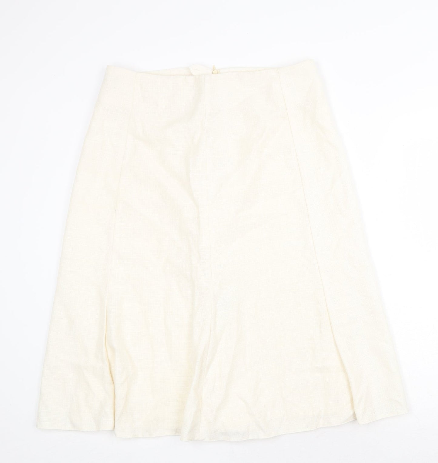 Klass Womens Ivory Polyester Swing Skirt Size 14 Zip