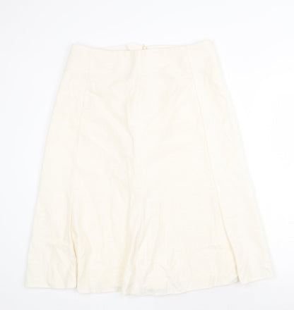 Klass Womens Ivory Polyester Swing Skirt Size 14 Zip