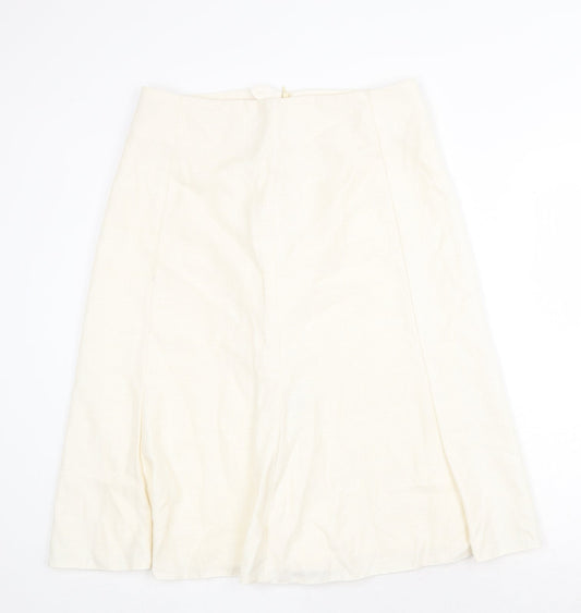 Klass Womens Ivory Polyester Swing Skirt Size 14 Zip