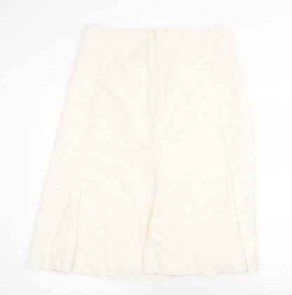 Klass Womens Ivory Polyester Swing Skirt Size 14 Zip