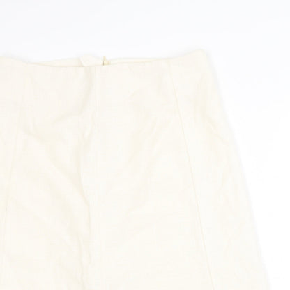 Klass Womens Ivory Polyester Swing Skirt Size 14 Zip