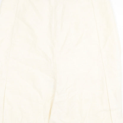 Klass Womens Ivory Polyester Swing Skirt Size 14 Zip