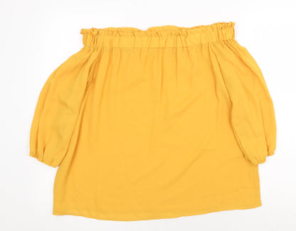 Womens UK Size XL Preworn Yellow Basic Blouse
