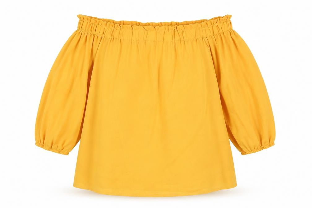 Womens UK Size XL Preworn Yellow Basic Blouse