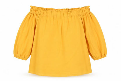 Womens UK Size XL Preworn Yellow Basic Blouse