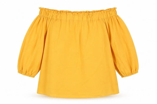 Womens UK Size XL Preworn Yellow Basic Blouse