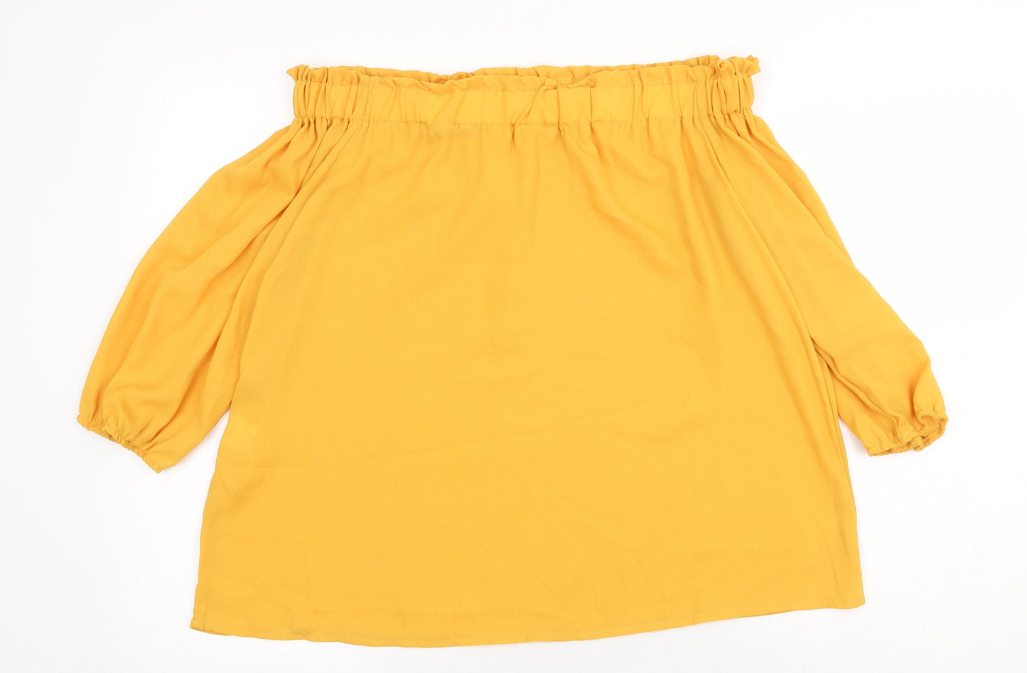 Womens UK Size XL Preworn Yellow Basic Blouse